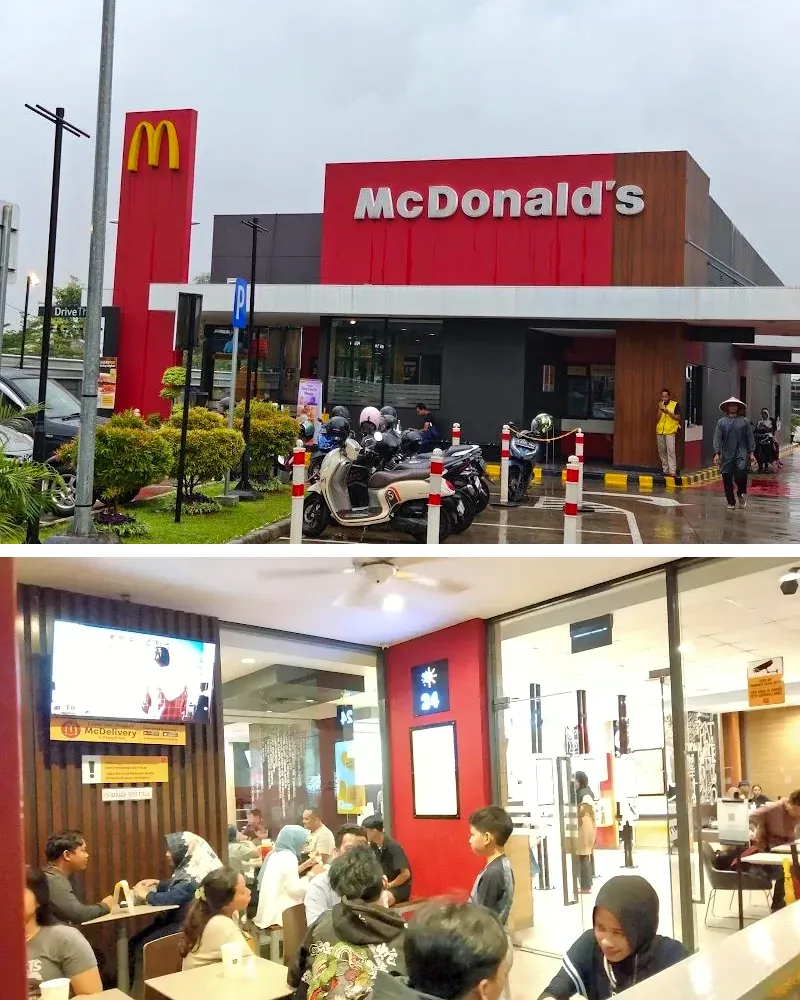 Suasana lokasi dan area makan McDonald's Juanda Bekasi Timur